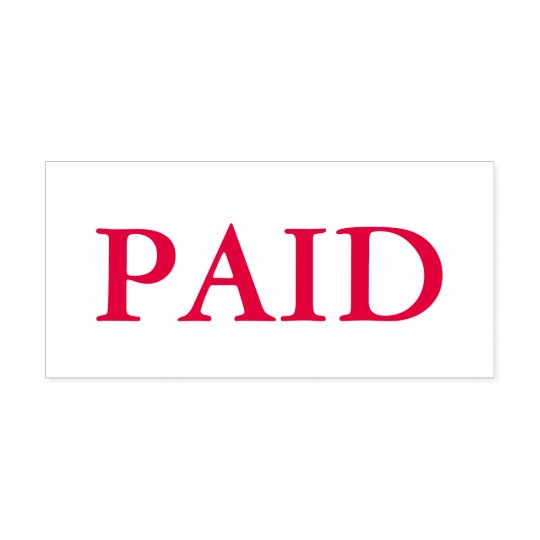 PAID IN FULL Self-Inking Rubber Stamp - Red Ink, 9/16" X 1-1/2" Impression, Reversible Ink Pad - View #9