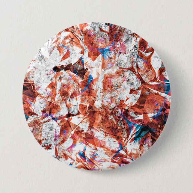 Red paint brush abstract modern digital art button (Front)