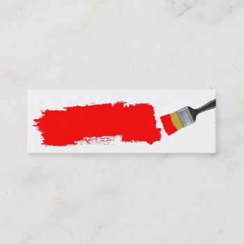 Red Paint Brush Business Card by ebhaynes at Zazzle