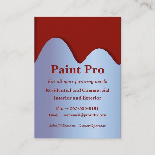 Red Paint Can Painting Business Cards