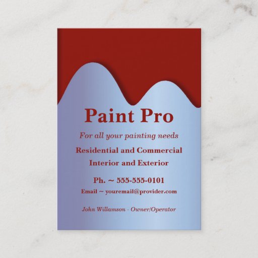 Customizable Red Paint Can Painting Business Cards