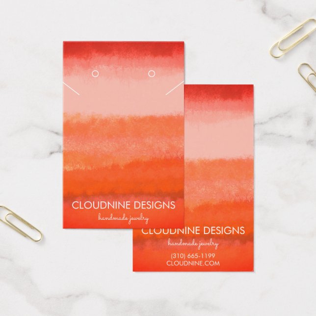 Red Paint Earring Necklace Jewelry Display Card (Office)