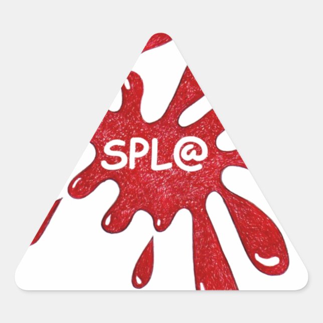 RED PAINT SPLAT TRIANGLE STICKER (Front)