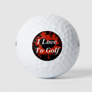 Red Paint Splatter Heart Golf Balls
