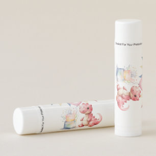 Red Painted Dinosaur One A Saurus Birthday Party Lip Balm