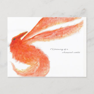 Red Painted Mythical Bird Postcards