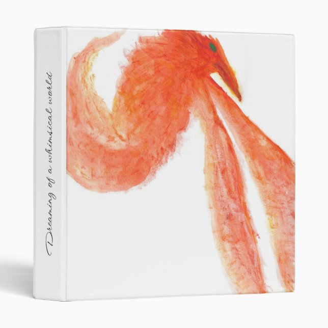 Red Painted Phoenix 3 Ring Binder (Front/Spine)