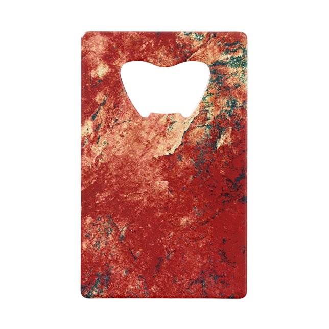 Red Painted Rock Credit Card Bottle Opener (Front)