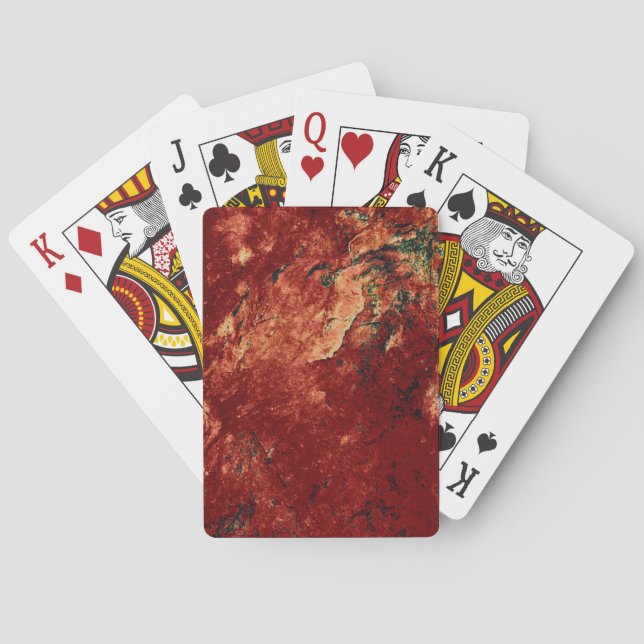 Red Painted Rock Poker Cards (Back)