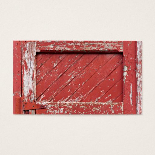 Customizable Red Painted Wooden Barn Door Business Card Template