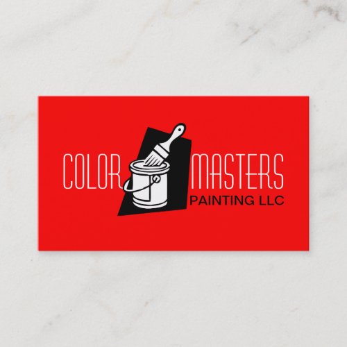 Red Painting Painter Construction Business Card