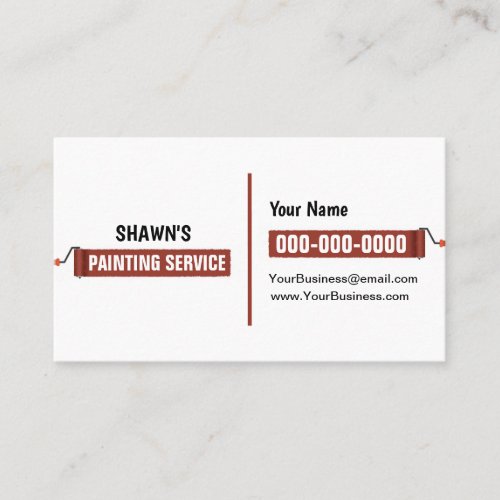 Red Painting Service Double Sided Business Card