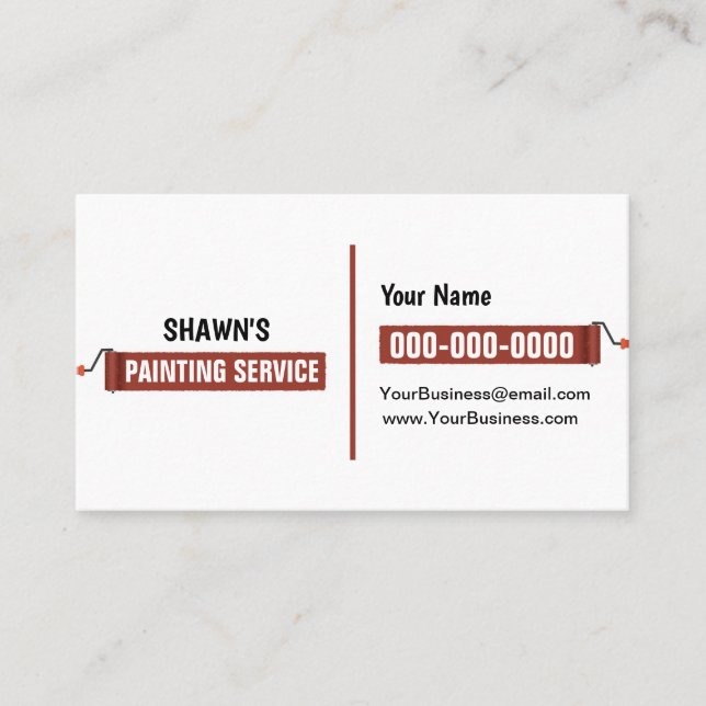 Red Painting Service Double Sided Business Card (Front)