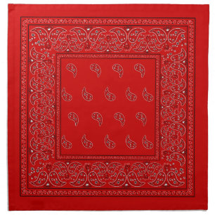 Red paisley bandana style napkin