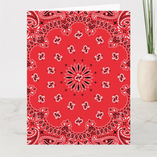 Red Paisley Bandanna Pattern Card (Front)