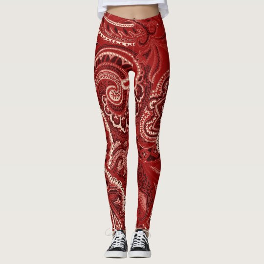 Red Paisley Bandanna Unique Retro Pants Custom | Zazzle.com