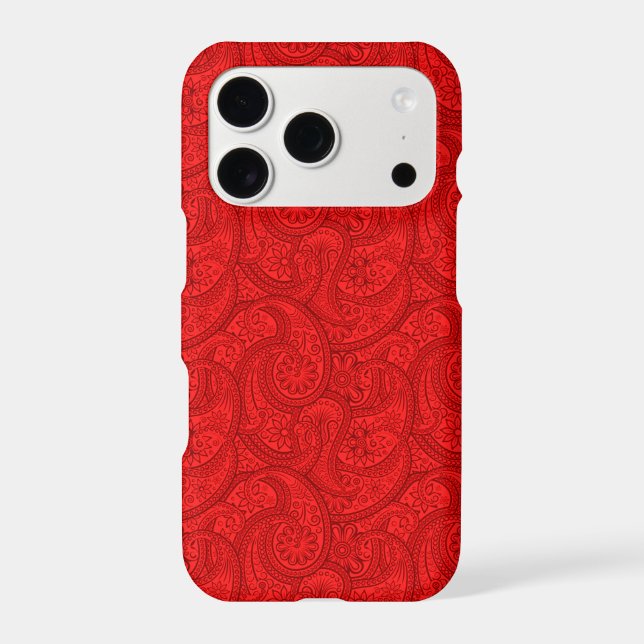 Red Paisley Case-Mate iPhone Case (Back)
