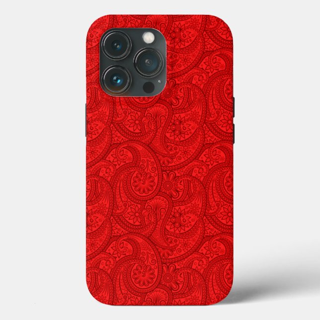 Red Paisley Case-Mate iPhone Case (Back)