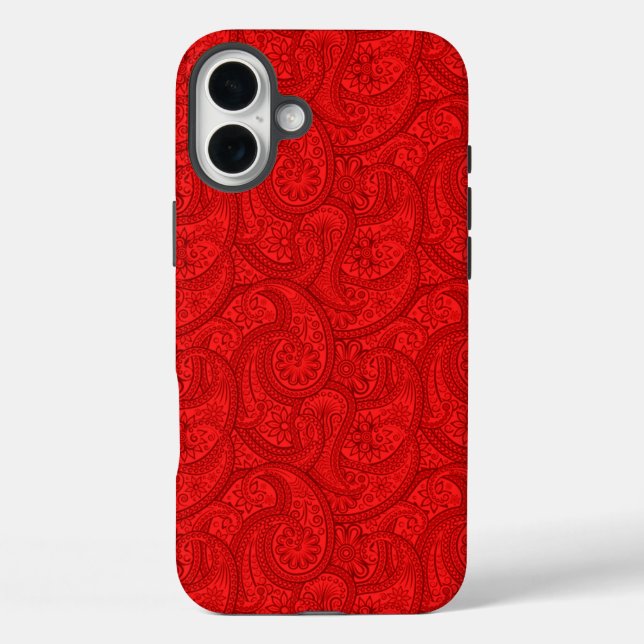 Red Paisley Case-Mate iPhone Case (Back)