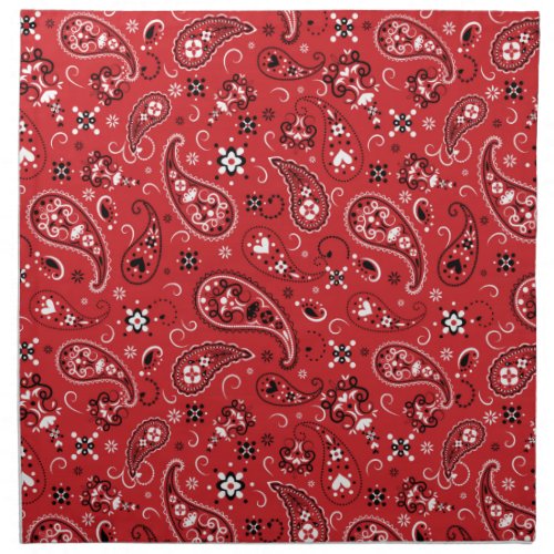 Red Paisley Cloth Napkin
