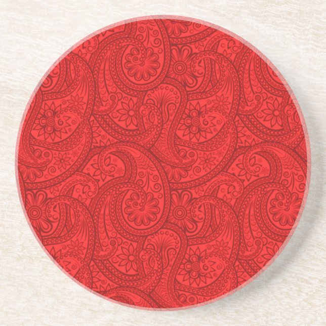 Red Paisley Coaster (Front)