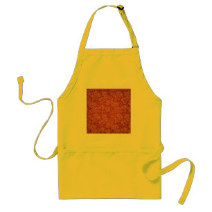 Red Paisley Damask Designer Floral Classic Adult Apron