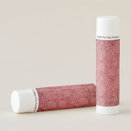 Red Paisley Damask Designer Floral Classic Lip Balm