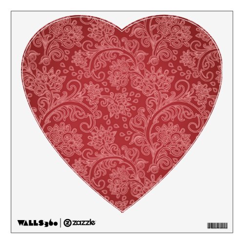 Red Paisley Damask Designer Floral Classic Wall Sticker