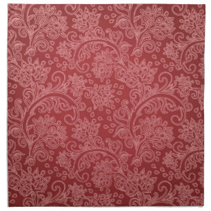 Red Paisley Damask Designer Floral Vintage Classic Cloth Napkin