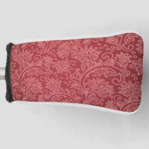 Red Paisley Damask Designer Floral Vintage Classic Golf Head Cover