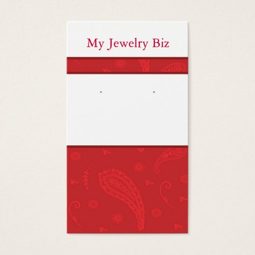 Red Paisley Earring Cards Business Cards