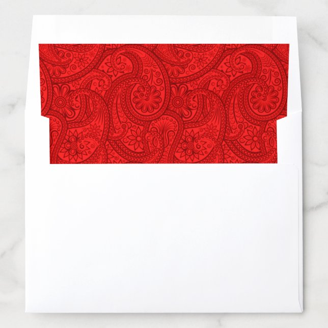 Red Paisley Envelope Liner (In Envelope)