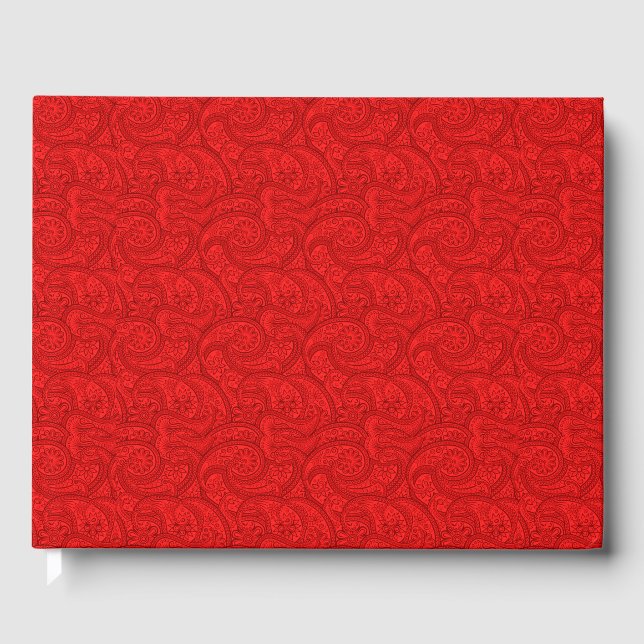Red Paisley Guest Book (Front)