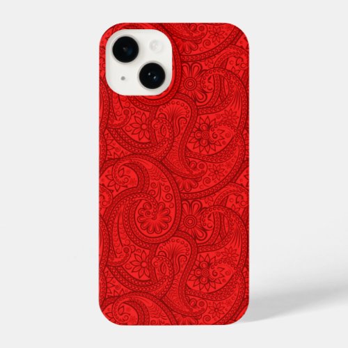Red Paisley iPhone 14 Case