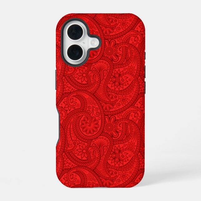 Red Paisley iPhone Case (Back)