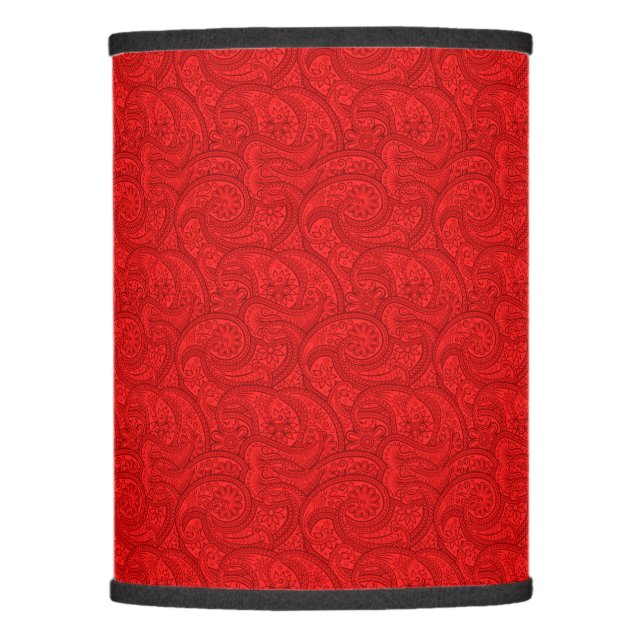 Red Paisley Lamp Shade (Front)