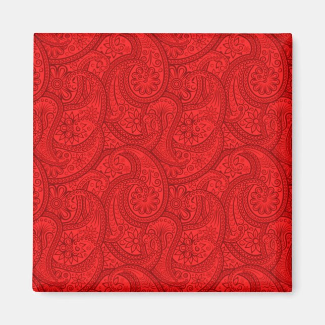 Red Paisley Magnet (Front)