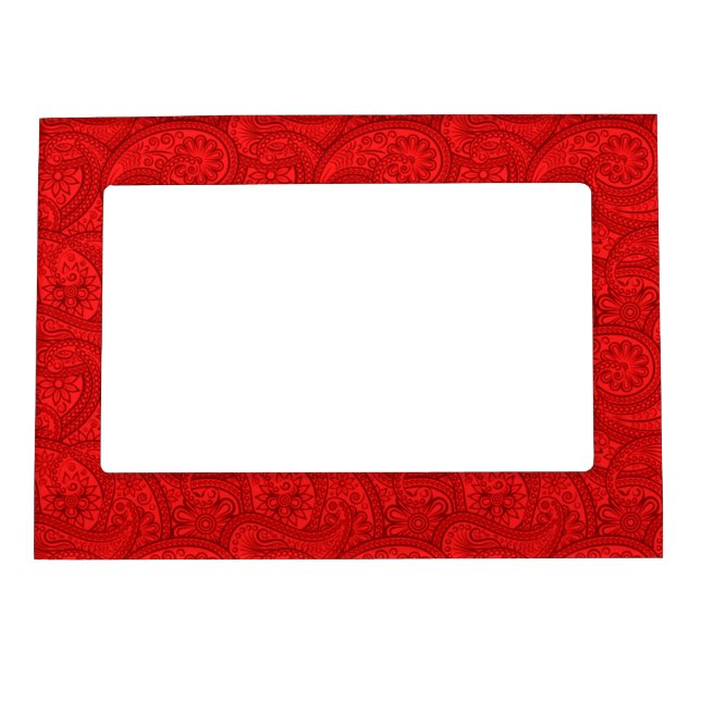 Red Paisley Magnetic Photo Frame (Front)