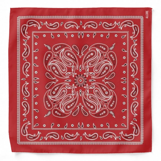 Red Paisley Mandala Bandana (Front)
