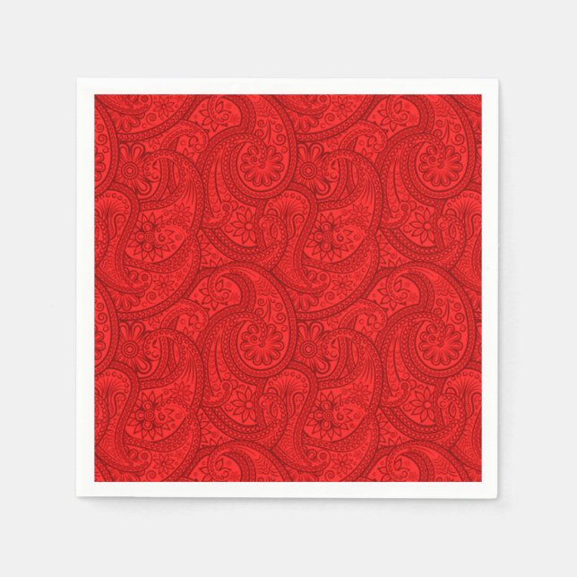 Red Paisley Napkins (Front)