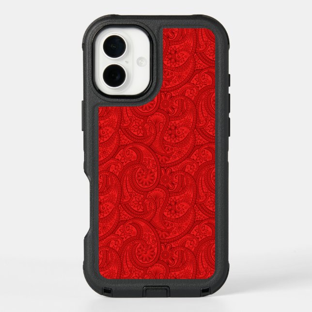 Red Paisley Otterbox iPhone Case (Back)