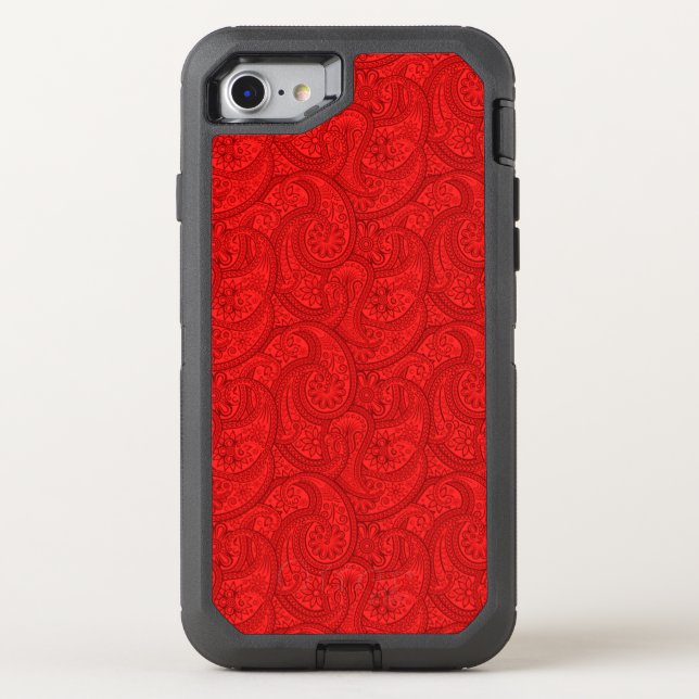Red Paisley Otterbox iPhone Case (Back)