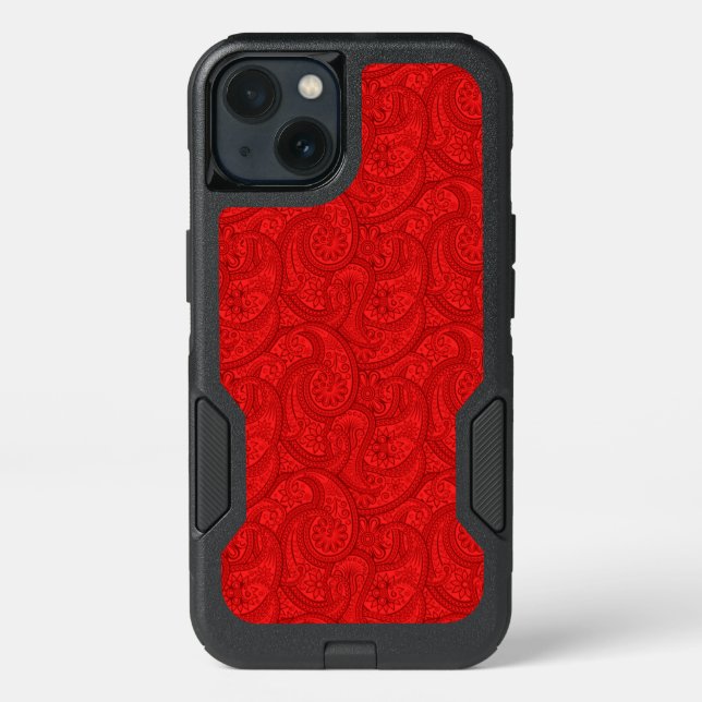 Red Paisley Otterbox iPhone Case (Back)