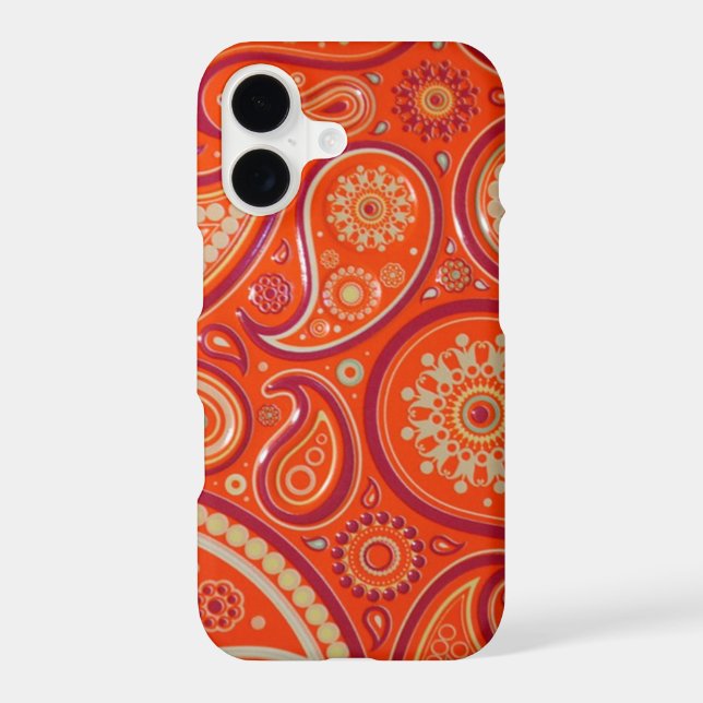 Red Paisley Pattern Iphone Case (Back)