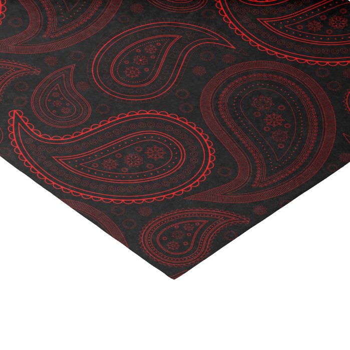 Paisley Red on Black Tissue Paper