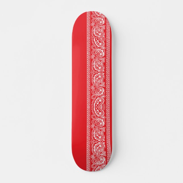 Red Paisley Skateboard Pro (Front)