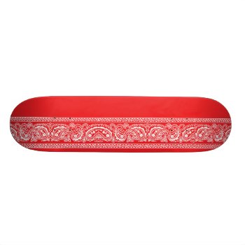 Red Paisley Skateboard Pro by kinggraphx at Zazzle