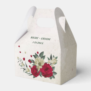 red pale yellow flowers wedding favor boxes