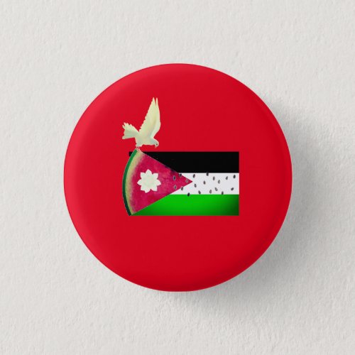 Red Palestine Support Watermelon Designs Button