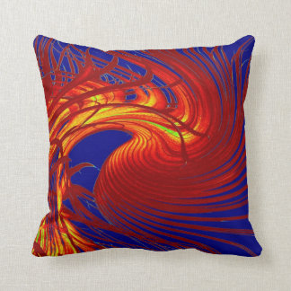 "RED PALM SWIRL" TOSS PILLOW